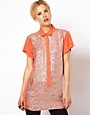Image 1 of ASOS Tunic Shirt with Sequin Embroidered Panel
