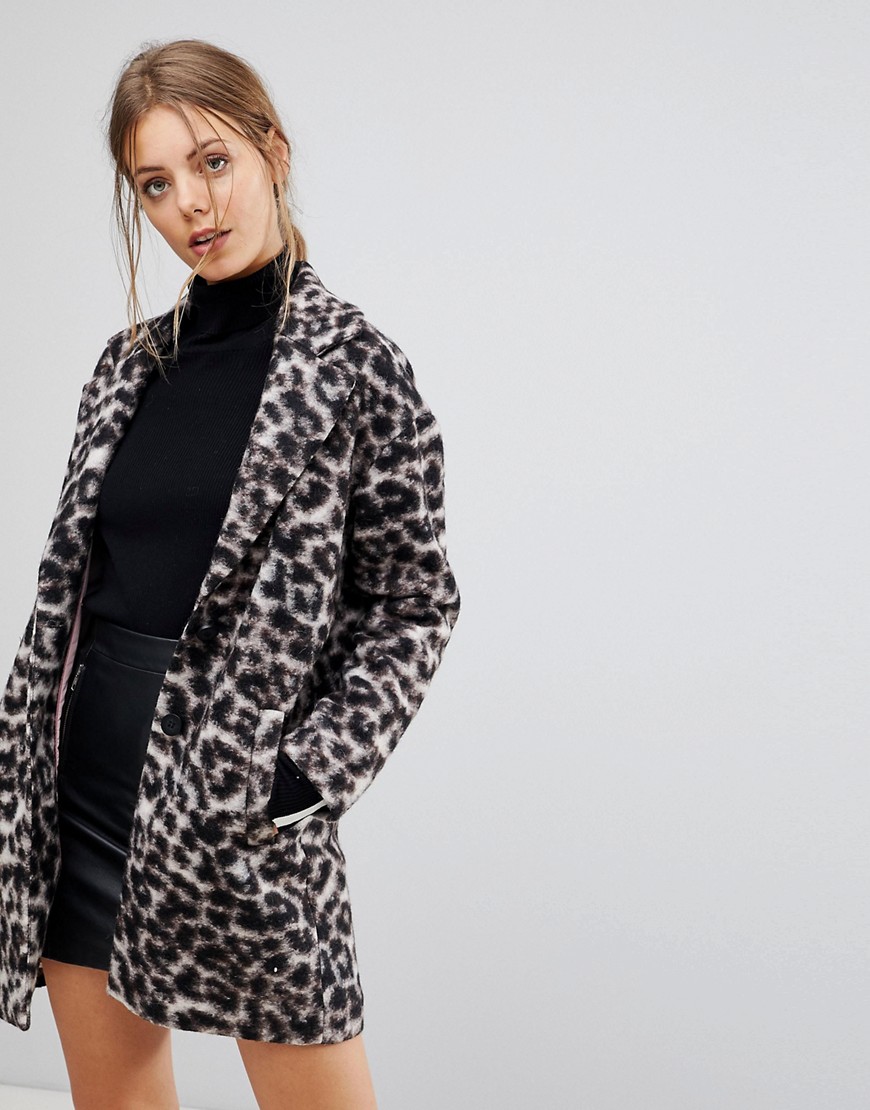 Пальто с леопардовым принтом Esprit - Коричневый