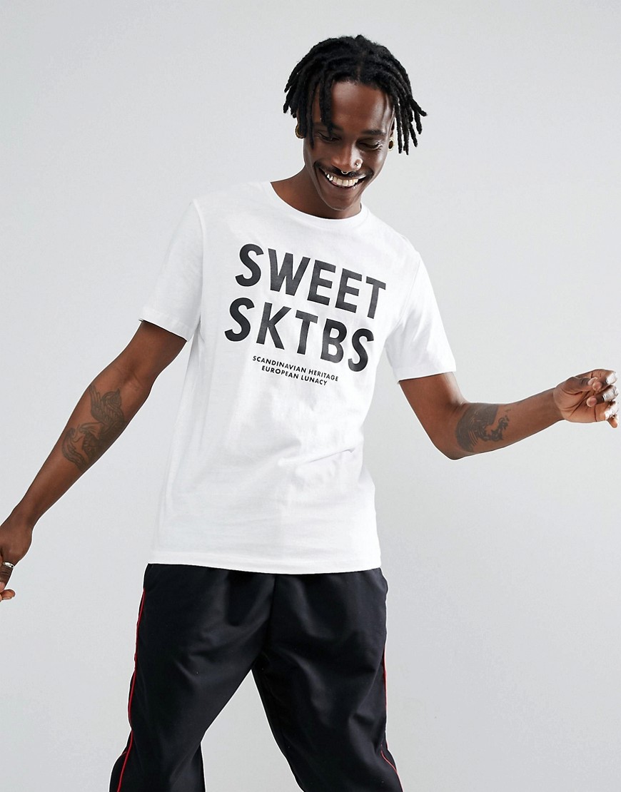 Белая футболка с крупным логотипом Sweet SKTBS - Белый