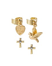 ASOS Cross Earrings & Love Bird Ear Cuffs