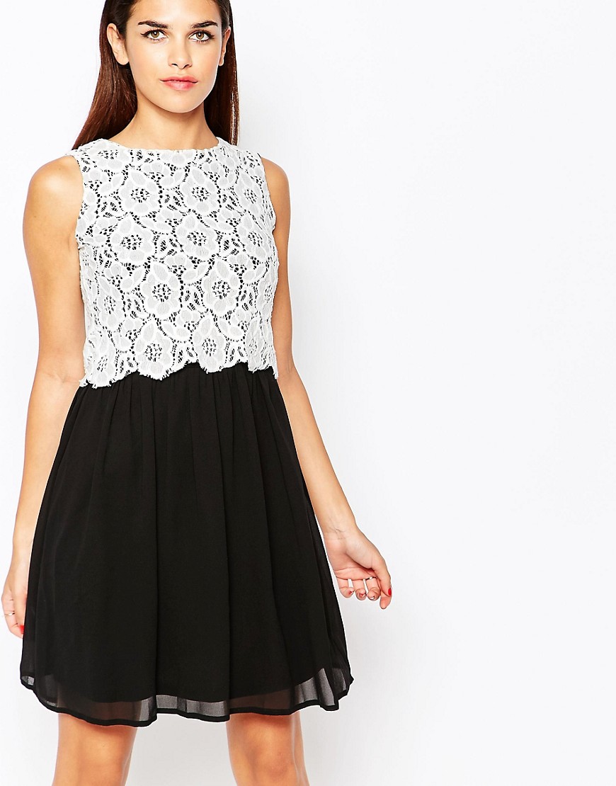 Image 1 of Club L Lace Overlay Dress