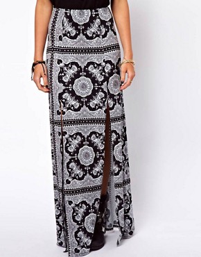 Image 4 of ASOS Maxi Skirt in Scarf and Spot Print