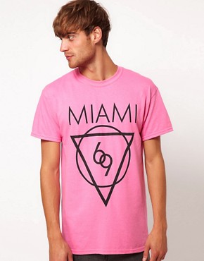 Image 1 of River Island T-shirt in Miami Print
