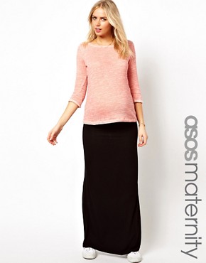 Image 1 of ASOS Maternity Exclusive Maxi Skirt with Foldover Top