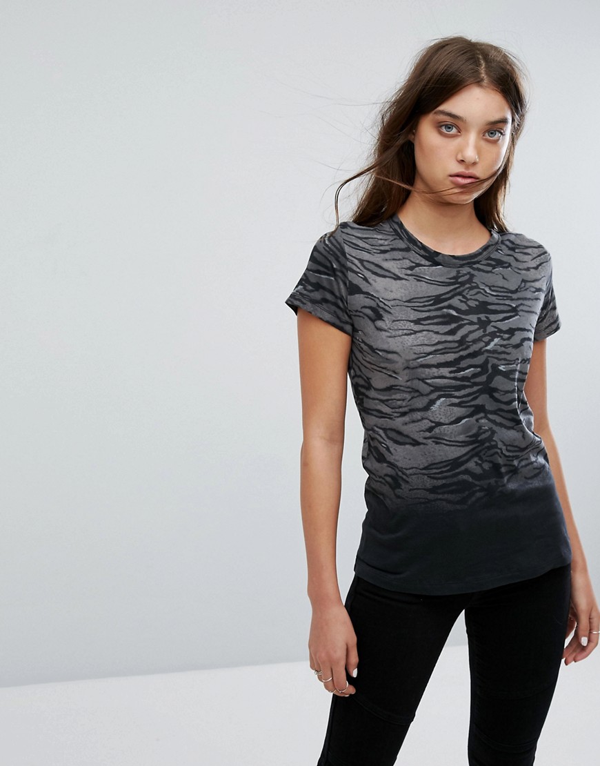 Трикотажная футболка с тигровым принтом AllSaints - Черный