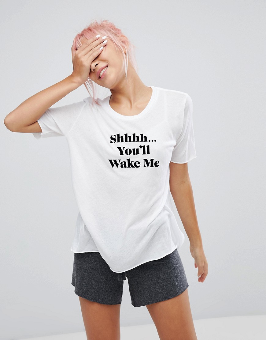 Imagen principal de producto de Camiseta Shh You'll Wake Me de Wildfox - Wildfox