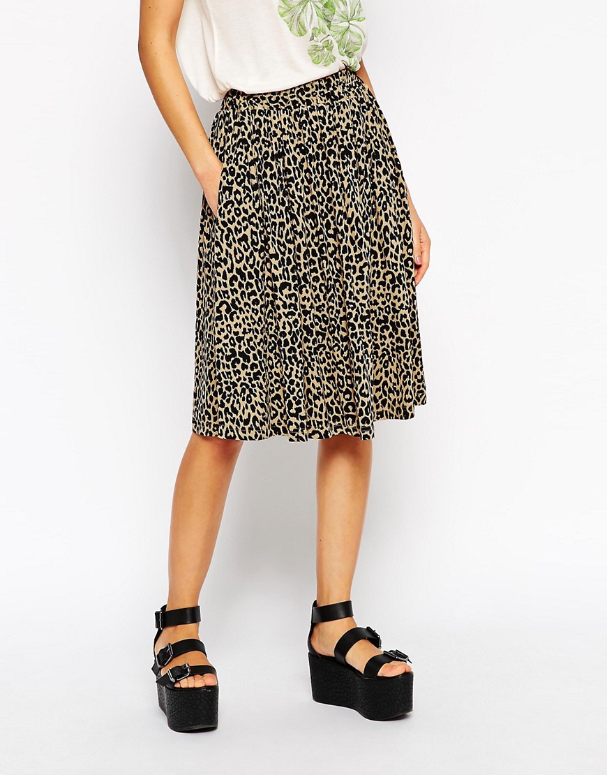 Ganni | Ganni Leopard Print Midi Skirt at ASOS