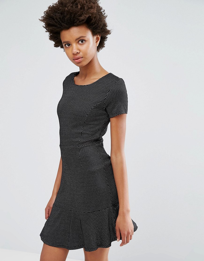 Жаккардовое платье с удлиненным подолом Dex - Черный