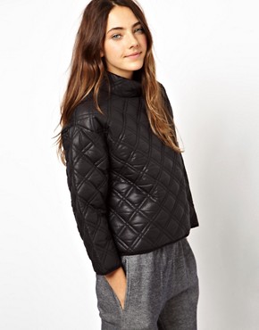 ASOS Quilted Sweatshirt with Padded High Neck