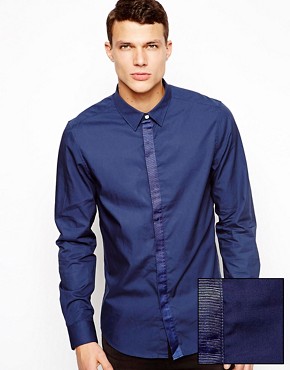ASOS Smart Shirt In Long Sleeve With Tape Detail 