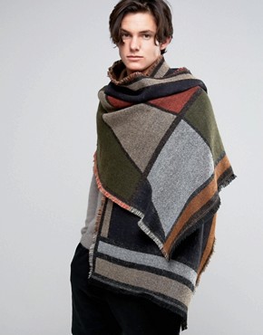 Image result for ASOS Blanket Scarf In Geometric Color Block