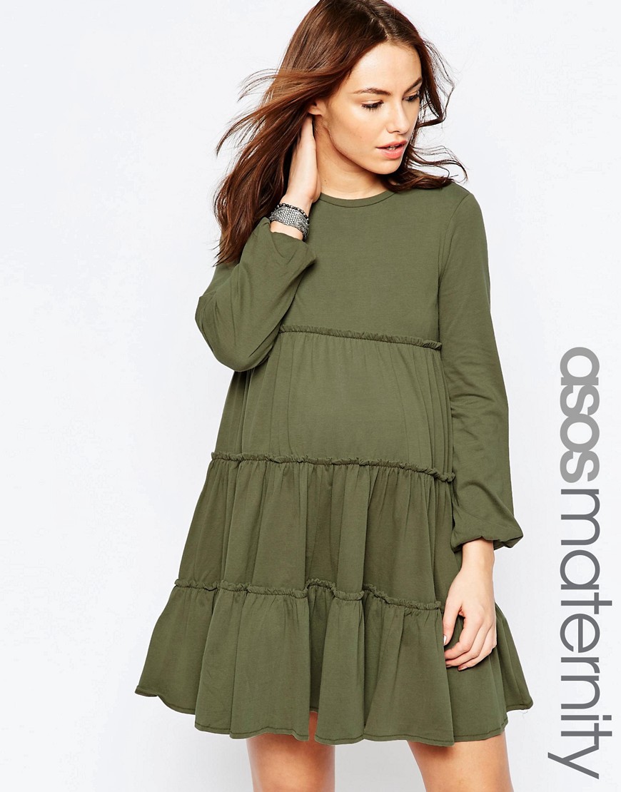 Image 1 of ASOS Maternity Tiered Swing Dress