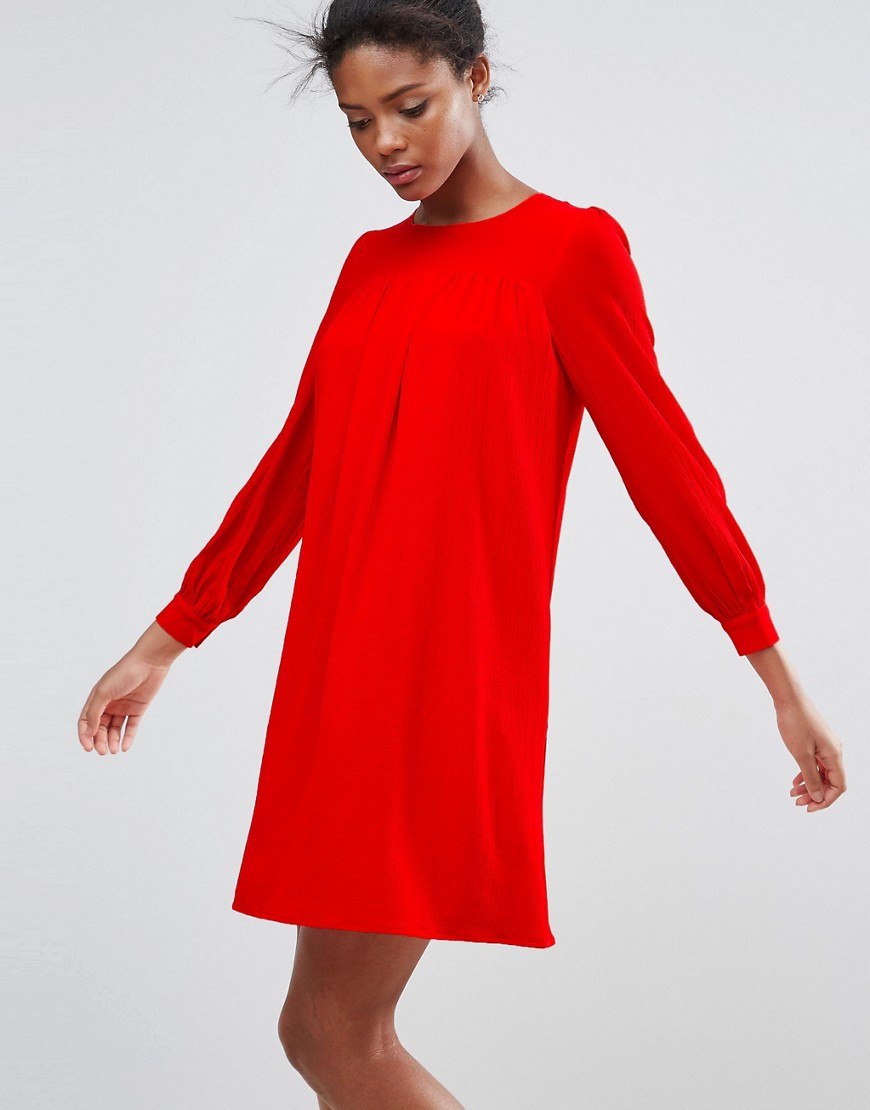 Цельнокройное платье с длинными рукавами Traffic People - Красный