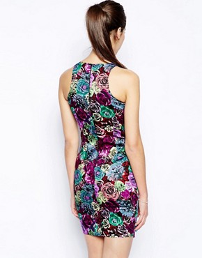 Image 2 of AX Paris Wrap Front Dress in Rose Print