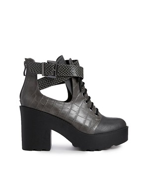 River Island Cleated Strap Ankle Boots 