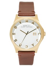 Marc By Marc Jacobs Watch Henry Brown Leather Strap MBM1213