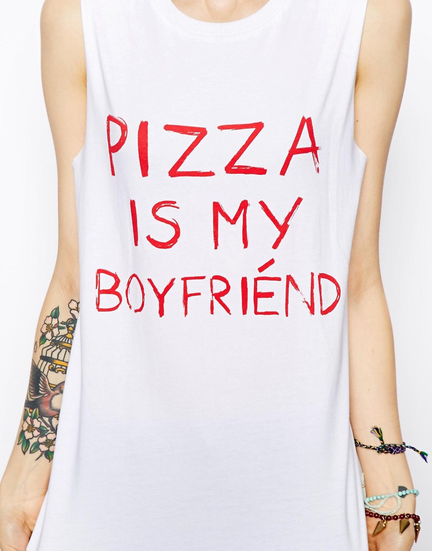 Image 3 of ASOS Tank With Pizza Is My Boyfriend