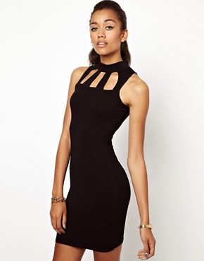 River Island Turtle Neck Bodycon elbise Cut Out
