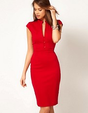 ASOS Pencil Dress With Plunge Neck