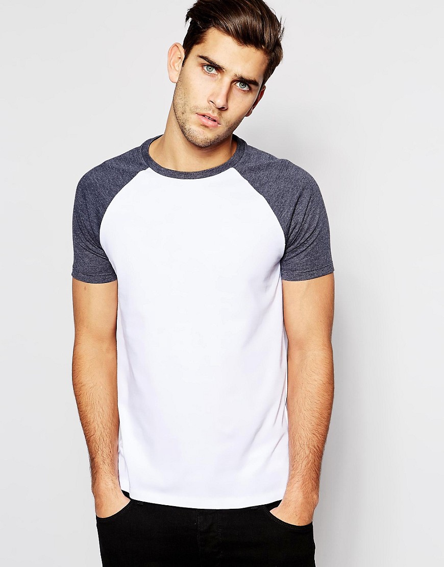 Image 1 of ASOS T-Shirt With Contrast Raglan Sleeves