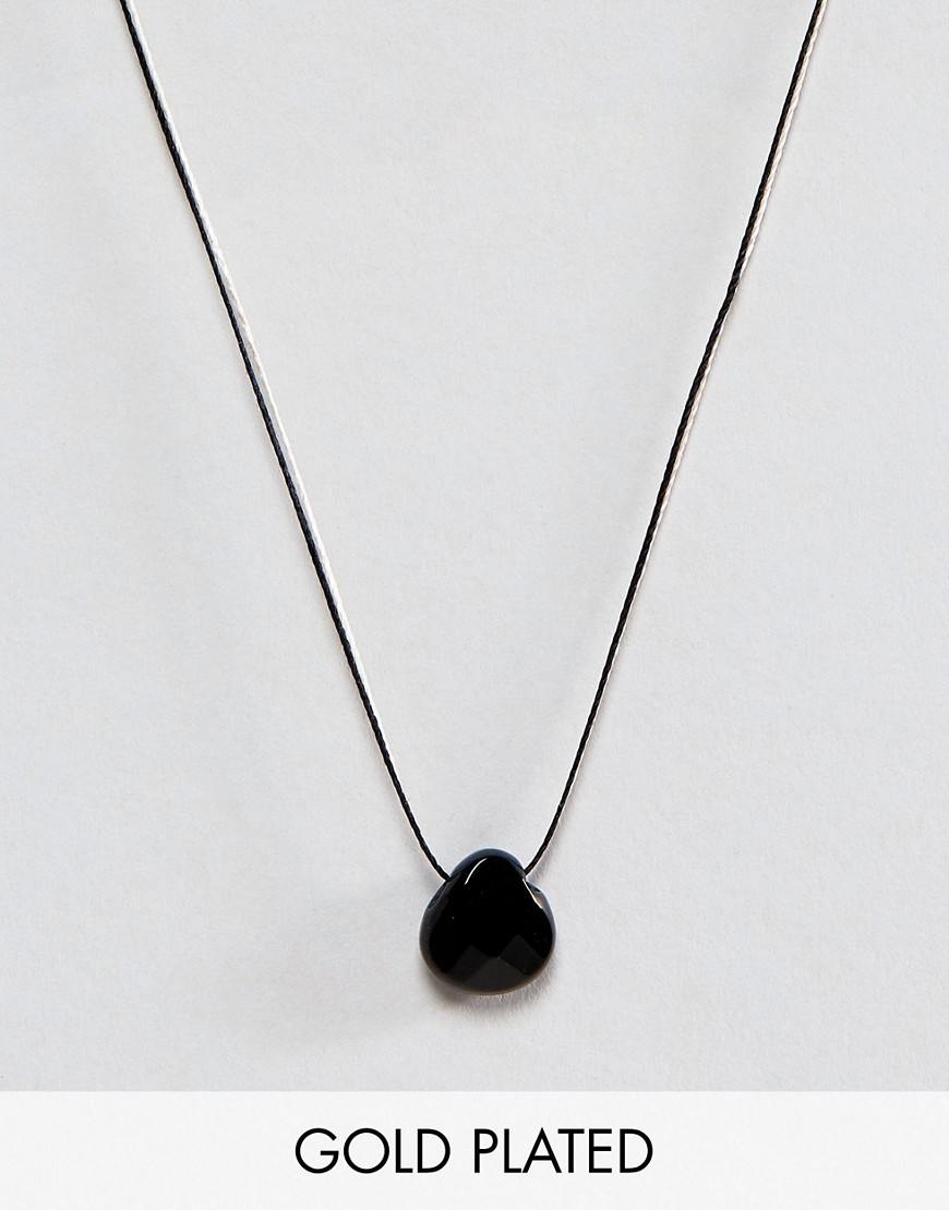 Шелковое ожерелье с ониксом Dogeared Briolette - Черный