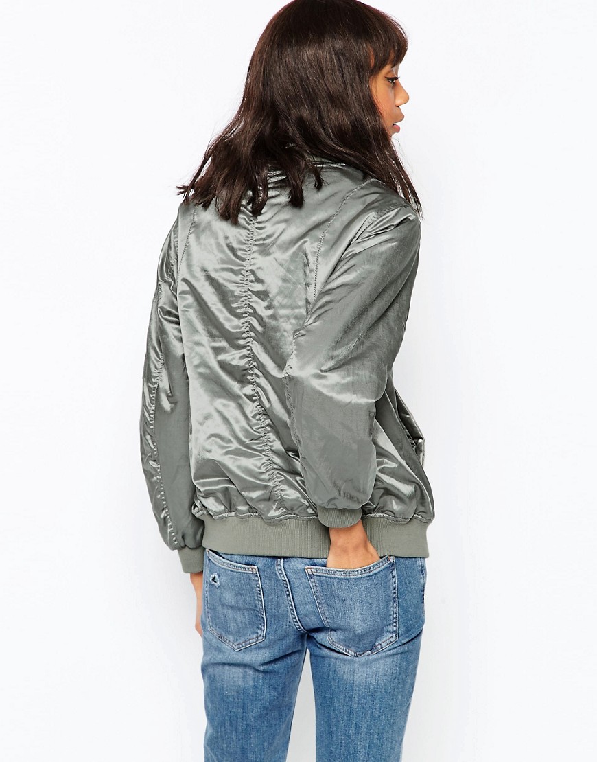 Image 2 of ASOS Luxe Bomber Jacket In Satin