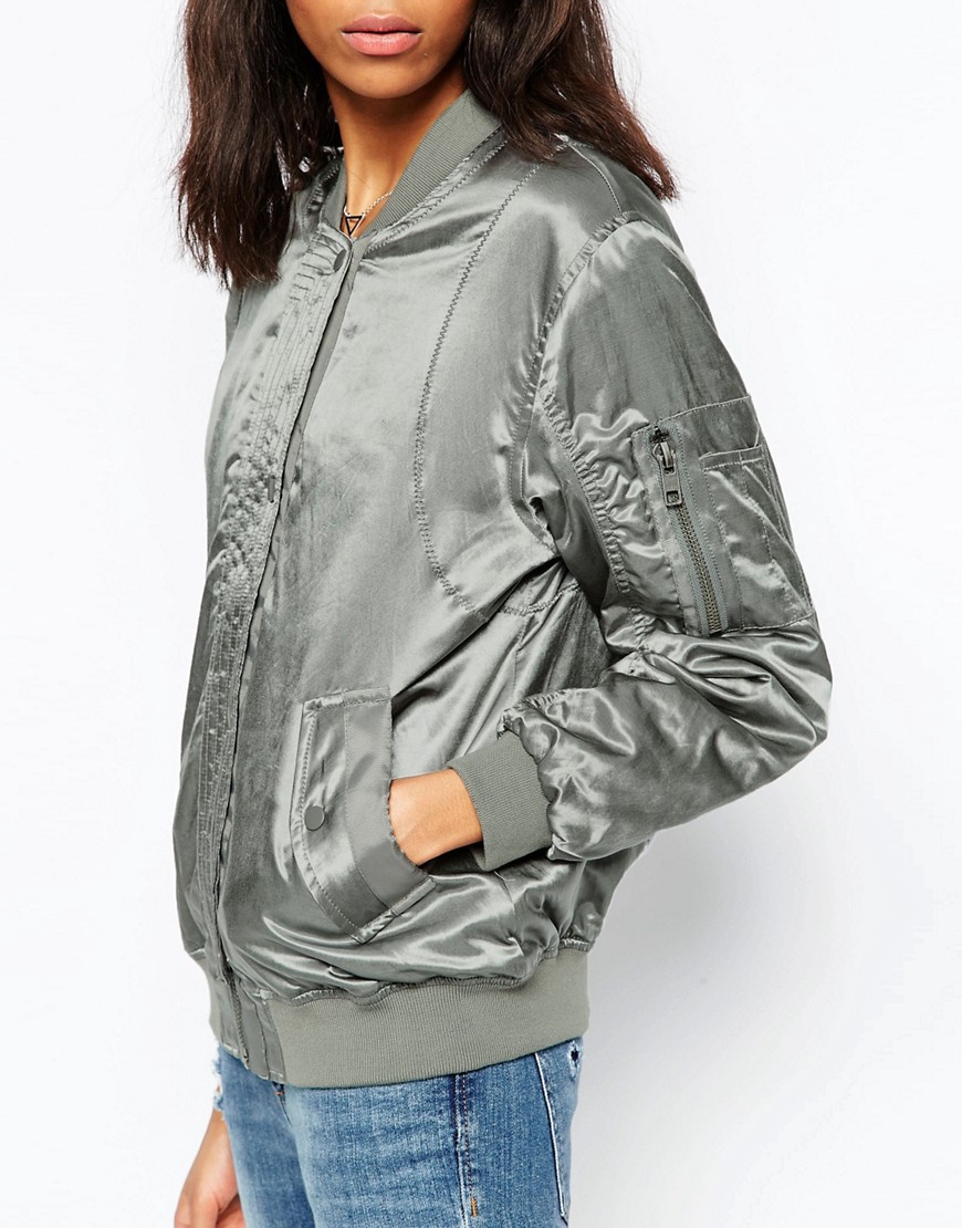 Image 3 of ASOS Luxe Bomber Jacket In Satin