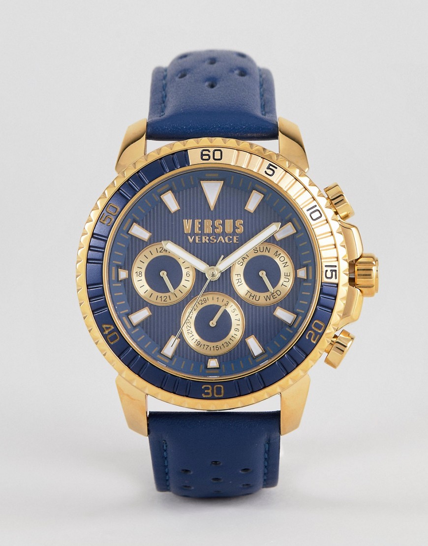 Часы с темно-синим кожаным ремешком Versus Versace S3002 Aberdeen