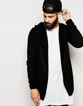 Buy ASOS Knitted Hooded Cardigan (black) 218732 for men online in ...