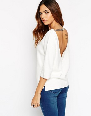 ASOS Drape Back Jumper With Chain Detail