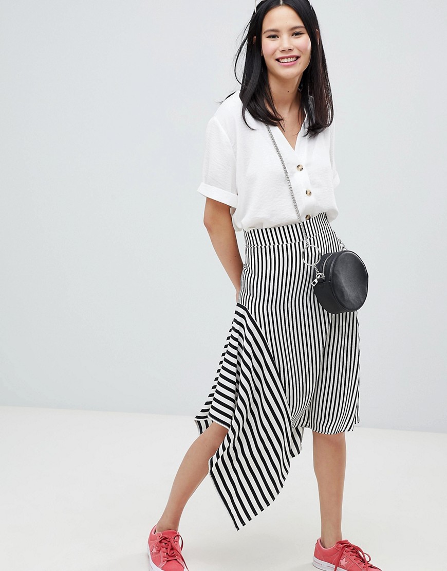 Imagen principal de producto de Falda midi con rayas combinadas de Monki - Monki