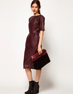 ASOS | ASOS Wiggle Dress In Leather at ASOS