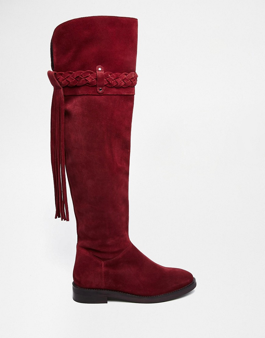 Image 2 of ASOS KILO Suede Flat Over The Knee Boots