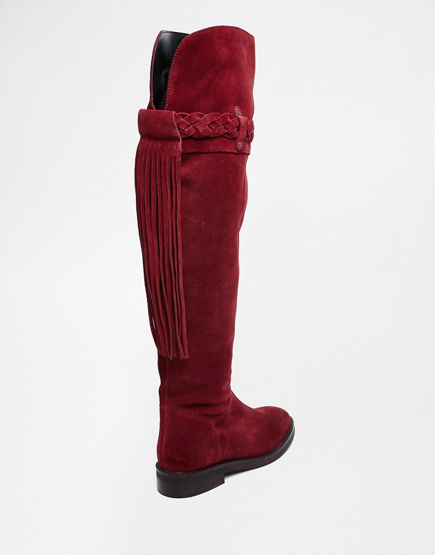 Image 3 of ASOS KILO Suede Flat Over The Knee Boots