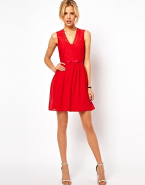 Image 4 of ASOS Scalloped Lace Skater Dress