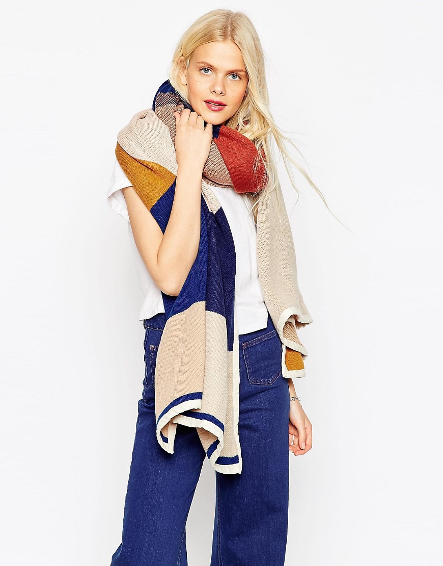 Image 1 of ASOS Extra Oversized Blanket Scarf In 70s Patchwork
