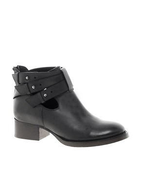 ASOS AFTER ALL Leather Cut Out Ankle Boots