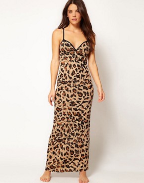 Leopard Print Maxi Dress on Asos Leopard Print Jersey Cross Back Maxi Beach Dress Uk 14 In Leopard