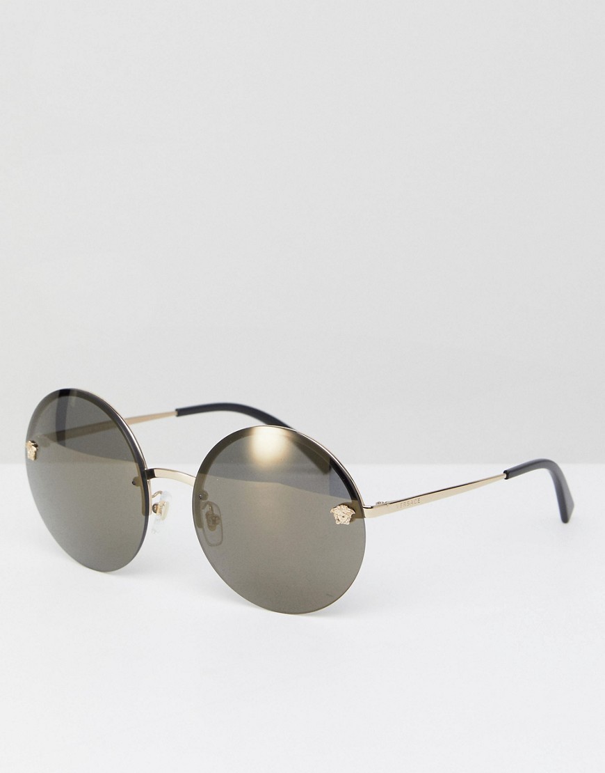 Круглые солнцезащитные очки Versace 0VE2176 - 59 мм - Золотой