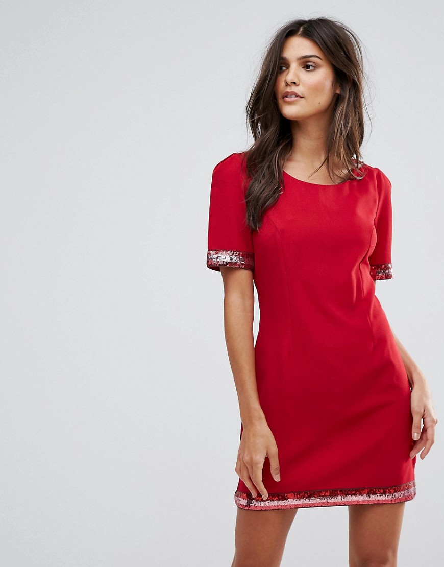 Платье с отделкой пайетками Jasmine - Красный