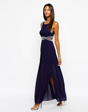 TFNC Maxi Dress With Embellishment and Cut Out Detail 