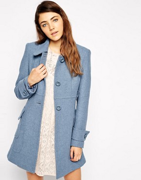 ASOS Coat in A Line With Panel Detail 