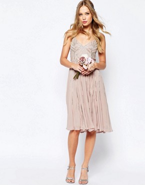 ASOS WEDDING Embellished Cami Midi Dress