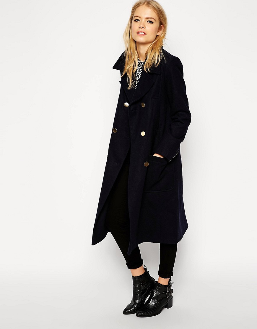 ASOS | ASOS Pea Coat with Patch Pockets on Midi Length at ASOS