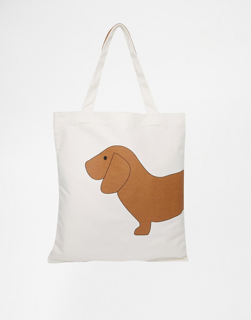 ASOS | ASOS Sausage Dog Canvas Shopper Bag at ASOS