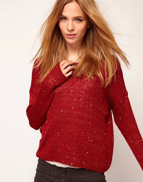 Image 1 of Selected Besta Knitted Jumper With Sequin Detail