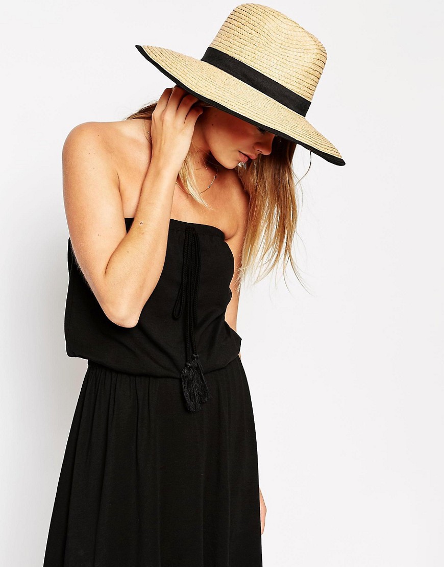 Image 1 of ASOS Fedora Hat In Textured Straw
