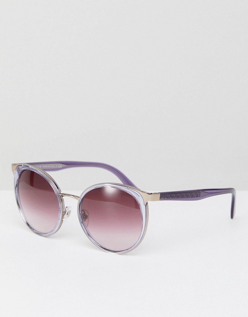 Розовые круглые солнцезащитные очки Versace 0VE2185 - 54 мм - Розовый