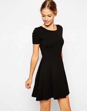 ASOS Skater Dress with Seam Detail and Short Sleeves 