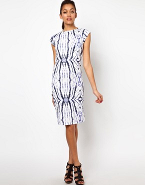 Image 1 of River Island Tie Dye Mirror Print Column Dress